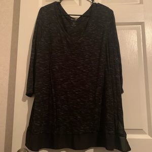 🐿Black apt9 1/2 sleeve shirt Size 2X sheer bottom